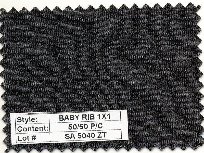 Baby Rib 1X1 50/50 Poly Cotton